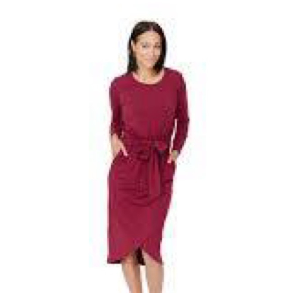 Smash + Tess Red Rebecca Wrap Tie Front Dress
